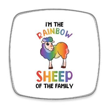 I'm The Rainbow Sheep In The Family Lesbian Love G - Viereckiger Kühlschrankmagnet - Weiß - Vorne