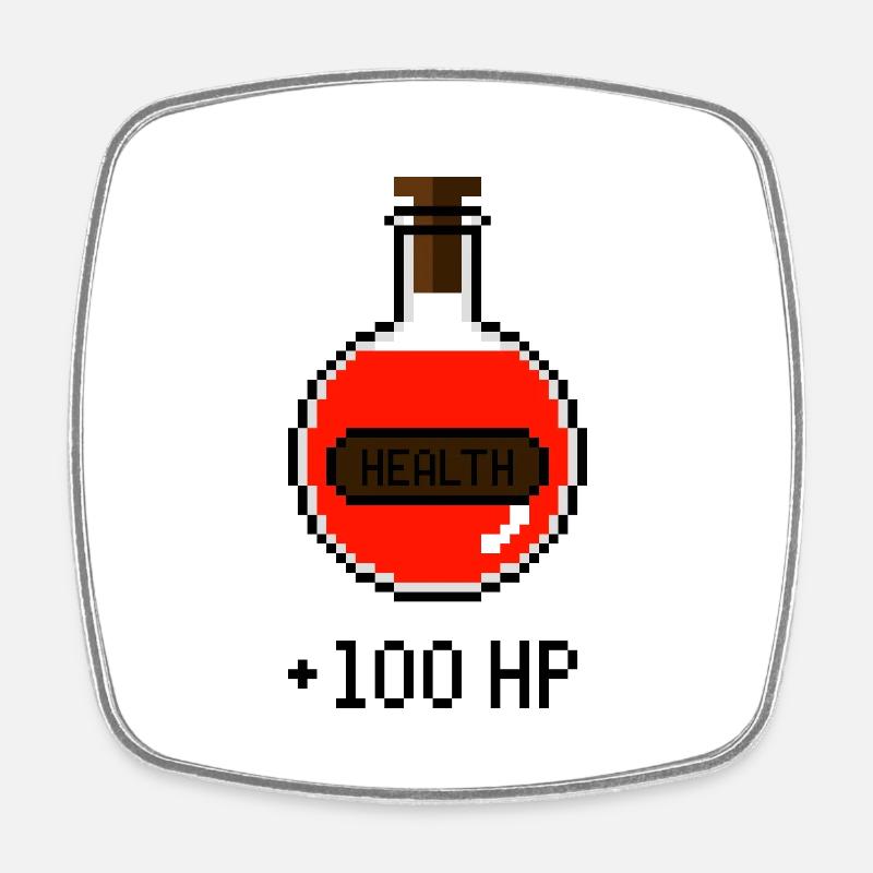 Potion de santé Rétro Pixel Art 8 bits - Magnet carré - blanc