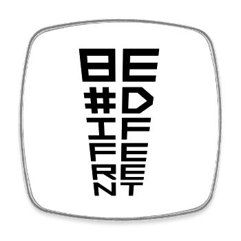 Be different Logo Design - Viereckiger Kühlschrankmagnet - Weiß - Vorne