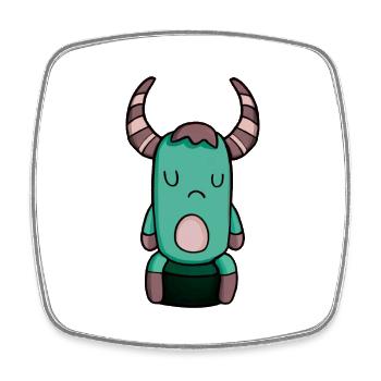 Sad Monsta - Square fridge magnet - white - Front