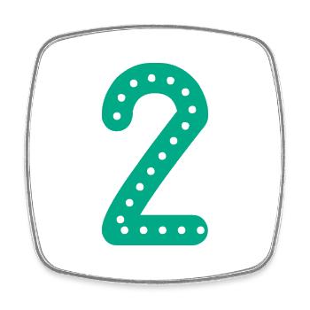 2 JAHRE. 2. JAHRESTAG. GEBURTSTAG 2 JAHRE. 2 - Viereckiger Kühlschrankmagnet - Weiß - Vorne