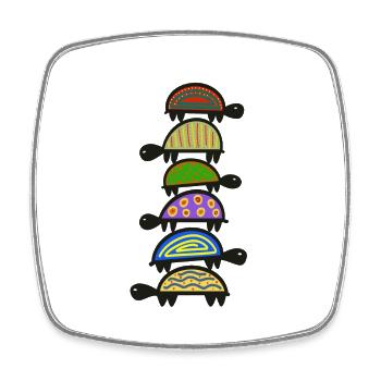 Turtle Tower - Viereckiger Kühlschrankmagnet - Weiß - Vorne