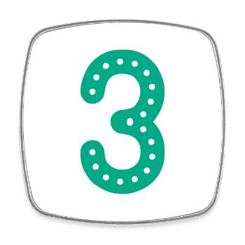3 YEARS. 3rd ANNIVERSARY. BIRTHDAY 3 YEARS. 3 - Square fridge magnet - white - Front