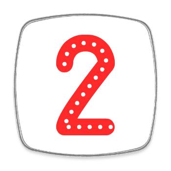 2 JAHRE. 2. JAHRESTAG. GEBURTSTAG 2 JAHRE. 2 - Viereckiger Kühlschrankmagnet - Weiß - Vorne