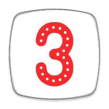 3 YEARS. 3rd ANNIVERSARY. BIRTHDAY 3 YEARS. 3 - Square fridge magnet - white - Front