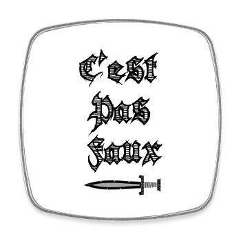 c est pas faux - Magnet carré - blanc - Devant