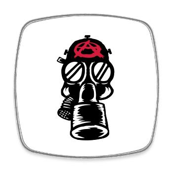 Anarchie Punk Gasmaske Retro - Viereckiger Kühlschrankmagnet - Weiß - Vorne