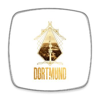 Dortmund Deutschland Stadt Skyline Gold Liebe - Viereckiger Kühlschrankmagnet - Weiß - Vorne
