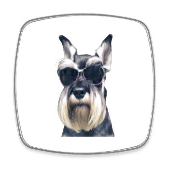 Miniature Schnauzer - Viereckiger Kühlschrankmagnet - Weiß - Vorne