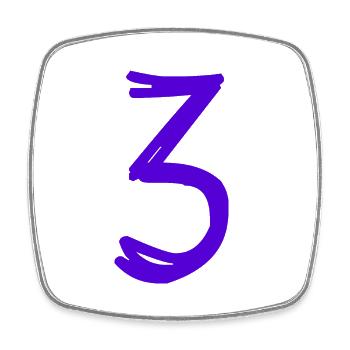3 YEARS. 3RD ANNIVERSARY. BIRTHDAY 3 YEARS. 3 - Square fridge magnet - white - Front