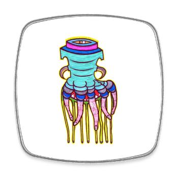 Qualle - Viereckiger Kühlschrankmagnet - Weiß - Vorne