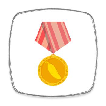 Jalapeno Medal - Square fridge magnet - white - Front