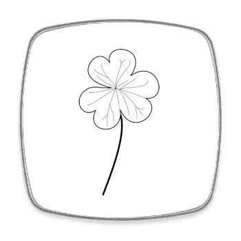 Kleeblatt - Viereckiger Kühlschrankmagnet - Weiß - Vorne