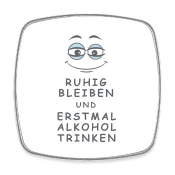 Alkohol trinken - Viereckiger Kühlschrankmagnet - Weiß - Vorne