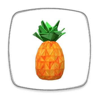 Pineapple Polygon Fruit Pineapple Healthy - Square fridge magnet - white - Front