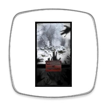 T-shirt creepy forest entering forbidden gift - Square fridge magnet - white - Front