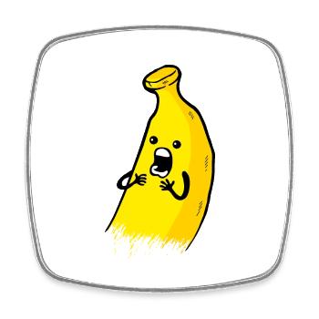 Funky banana - Square fridge magnet - white - Front