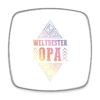 Weltbester Opa - Viereckiger Kühlschrankmagnet - Weiß - Vorne