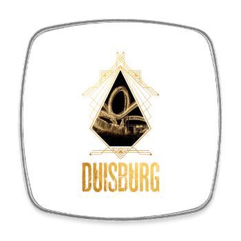 Duisburg Deutschland Stadt Skyline Gold Liebe - Viereckiger Kühlschrankmagnet - Weiß - Vorne