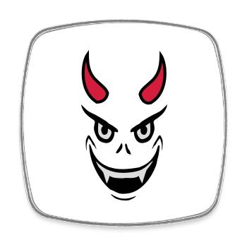 Evil Devil Face Design - Square fridge magnet - white - Front