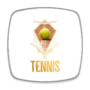 Tennis Tennisball Gold Spieler Sport Vintage Retro - Viereckiger Kühlschrankmagnet - Weiß - Vorne