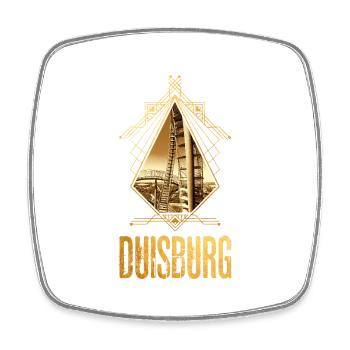 Duisburg Deutschland Stadt Skyline Gold Liebe - Viereckiger Kühlschrankmagnet - Weiß - Vorne