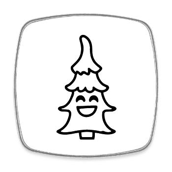 Christmas tree smile Christmas tree Christmas - Square fridge magnet - white - Front