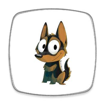 Kelpie noir et feu - Magnet carré - blanc - Devant