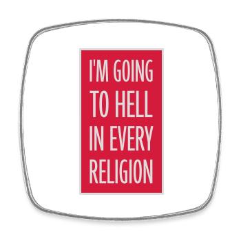 im going to hell - Viereckiger Kühlschrankmagnet - Weiß - Vorne