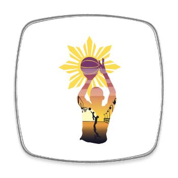 Philippines Filipino Flag Basketball I Cadeau - Magnet carré - blanc - Devant