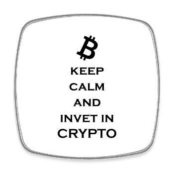 Crypto Bitcoin Trading - Viereckiger Kühlschrankmagnet - Weiß - Vorne