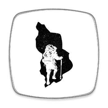 Retro Graphic Hiking Hiker Mountaineering Trekking - Viereckiger Kühlschrankmagnet - Weiß - Vorne