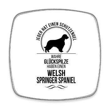 WELSH SPRINGER SPANIEL Schutzengel Hunde Wilsigns - Viereckiger Kühlschrankmagnet - Weiß - Vorne
