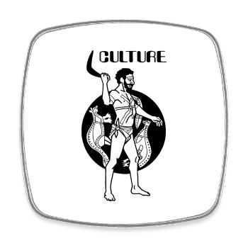 Australier mit Boomerang CULTURE - Viereckiger Kühlschrankmagnet - Weiß - Vorne