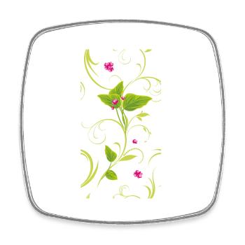 Zweig mit rosa Blüten - Viereckiger Kühlschrankmagnet - Weiß - Vorne
