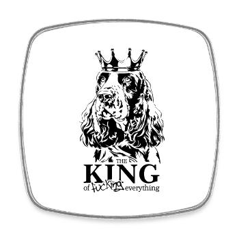 English Springer Spaniel King of everything Dogs - Square fridge magnet - white - Front