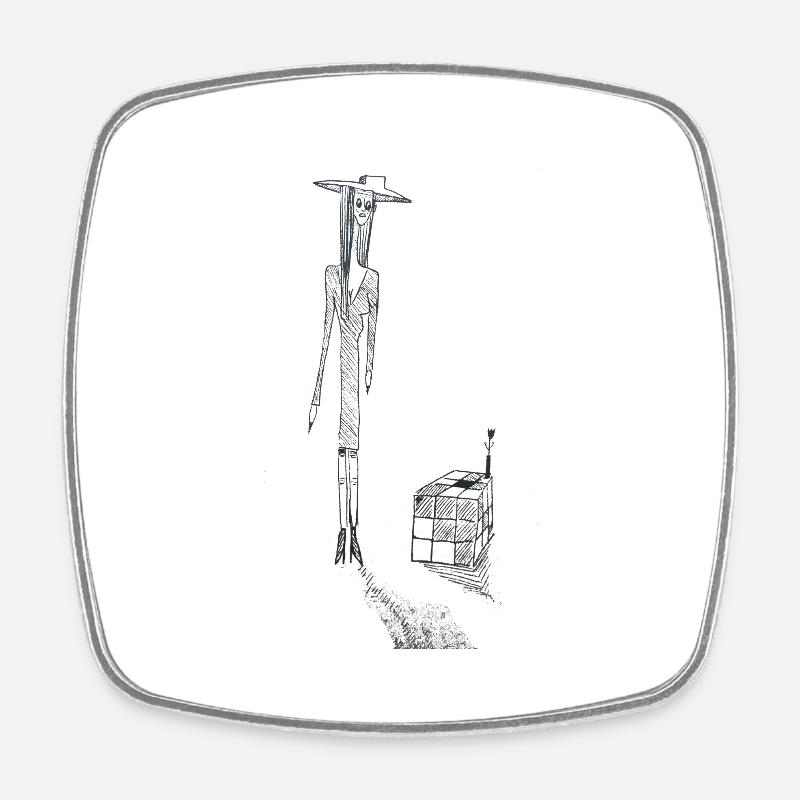 Cubisme - Magnet carré - blanc