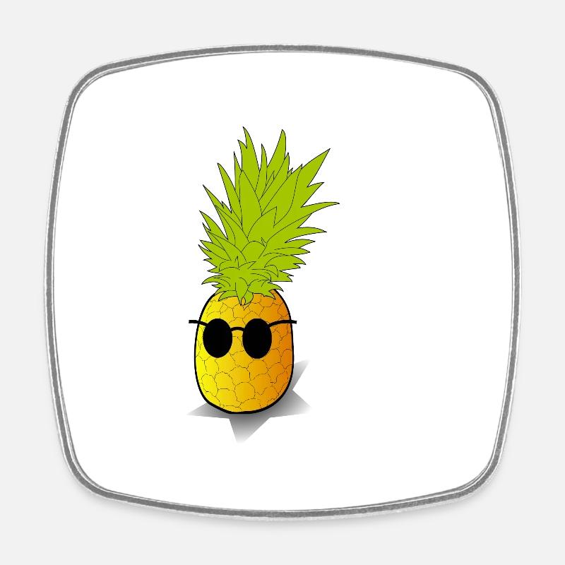 Sweets Pineapple - Square fridge magnet - white