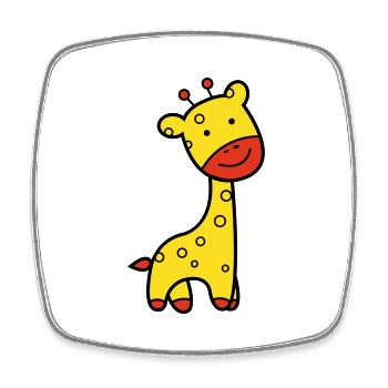 giraffe - Square fridge magnet - white - Front