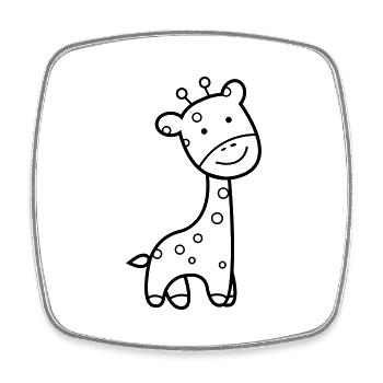 Giraffe - Viereckiger Kühlschrankmagnet - Weiß - Vorne