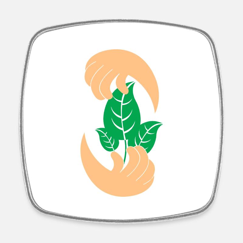 Nature - Square fridge magnet - white