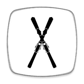 Skiing skiing ski motif for skiers - Square fridge magnet - white - Front