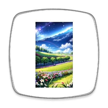 Landscape with 4 Areas, Generative AI - Square fridge magnet - white - Front