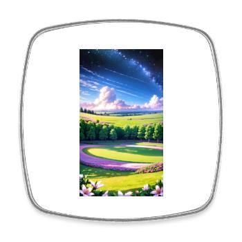 Landscape with 4 Areas, Generative AI - Square fridge magnet - white - Front
