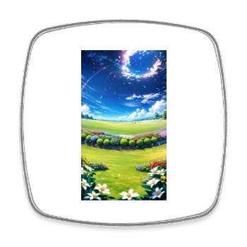 Landscape with 4 Areas, Generative AI - Square fridge magnet - white - Front
