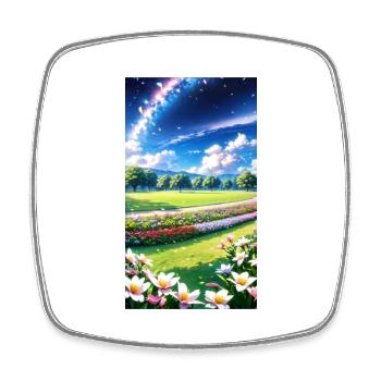 Landscape with 4 Areas, Generative AI - Square fridge magnet - white - Front