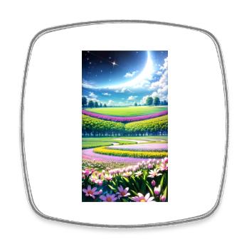 Landscape with 4 Areas, Generative AI - Square fridge magnet - white - Front