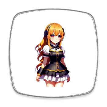 Chibi cute girl. Chibi Cute Girl Sticker - Square fridge magnet - white - Front