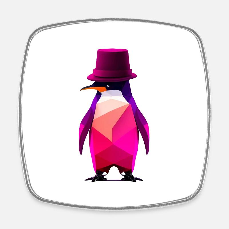 penguin with a hat Ur-Tshirt - Viereckiger Kühlschrankmagnet - Weiß