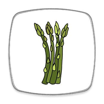 Spargel Zeit - Viereckiger Kühlschrankmagnet - Weiß - Vorne